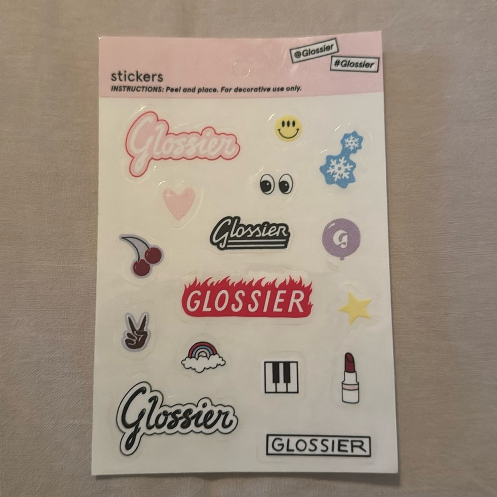 Glossier sticker pack